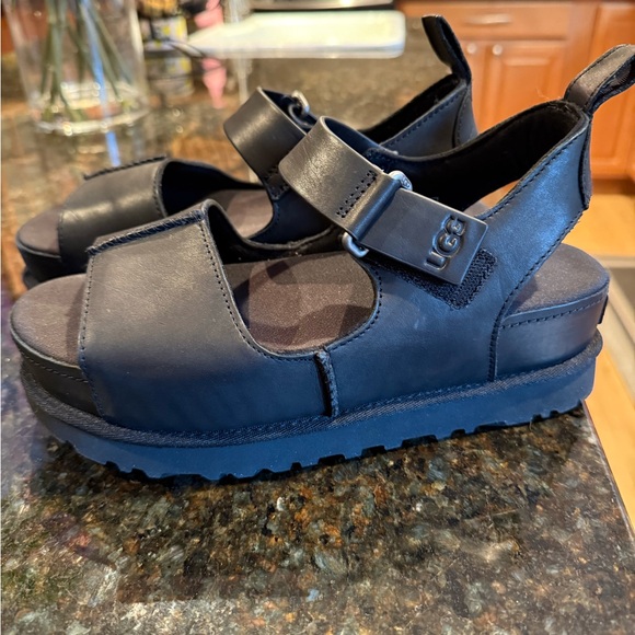 UGG Black Platform Sandals - Picture 1 of 5